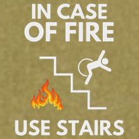 In Case Of Fire Use Stairs Funny Disabled Wheelchair Garment-Dyed Women's Muscle Tee