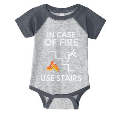 In Case Of Fire Use Stairs Funny Disabled Wheelchair Infant Baby Jersey Bodysuit