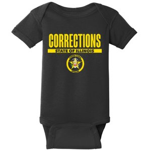 Illinois Correctional Officer Thin Gray Line Flag Baby Bodysuit