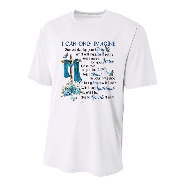I Can Only Imagine Surrounded By Your Glory Heaven Youth Performance Sprint T-Shirt
