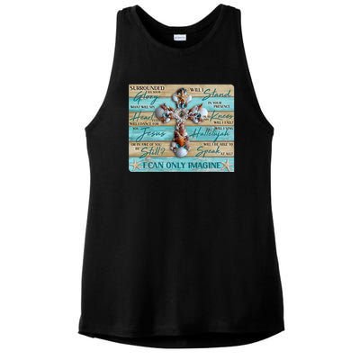 I Can Only Imagine Faith Sea Shell Cross Ladies PosiCharge Tri-Blend Wicking Tank