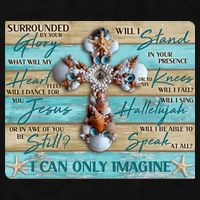 I Can Only Imagine Faith Sea Shell Cross Ladies PosiCharge Tri-Blend Wicking Tank