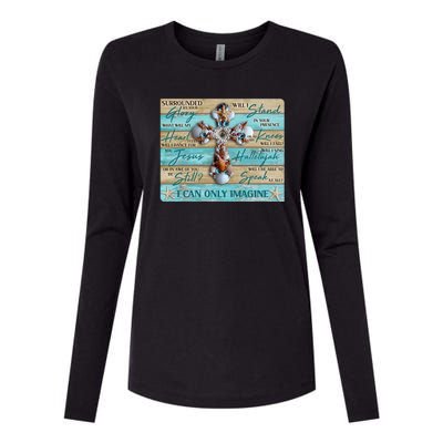 I Can Only Imagine Faith Sea Shell Cross Womens Cotton Relaxed Long Sleeve T-Shirt