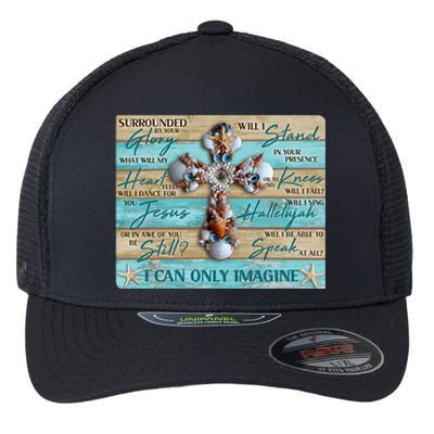 I Can Only Imagine Faith Sea Shell Cross Flexfit Unipanel Trucker Cap