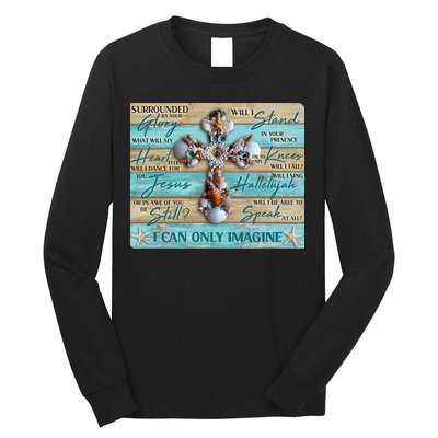 I Can Only Imagine Faith Sea Shell Cross Long Sleeve Shirt