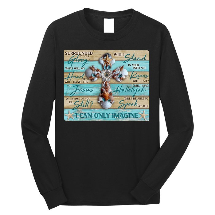 I Can Only Imagine Faith Sea Shell Cross Long Sleeve Shirt