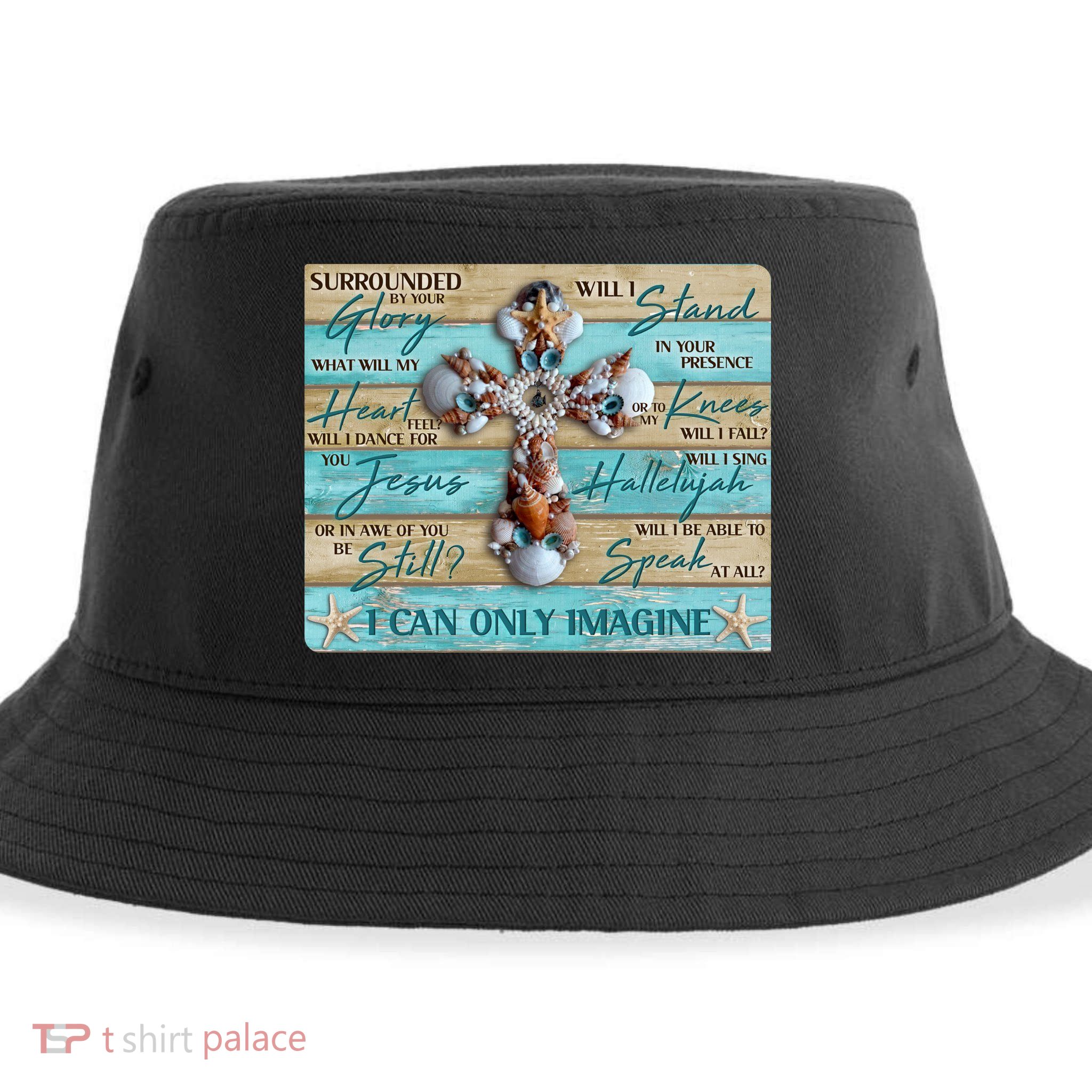 I Can Only Imagine Faith Sea Shell Cross Sustainable Bucket Hat