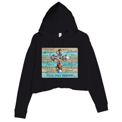 I Can Only Imagine Faith Sea Shell Cross Crop Fleece Hoodie