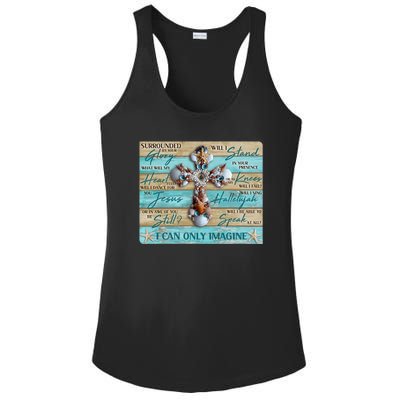 I Can Only Imagine Faith Sea Shell Cross Ladies PosiCharge Competitor Racerback Tank