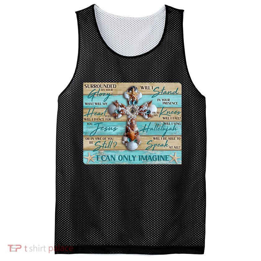 I Can Only Imagine Faith Sea Shell Cross Mesh Reversible Basketball Jersey Tank