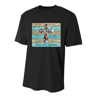 I Can Only Imagine Faith Sea Shell Cross Youth Performance Sprint T-Shirt
