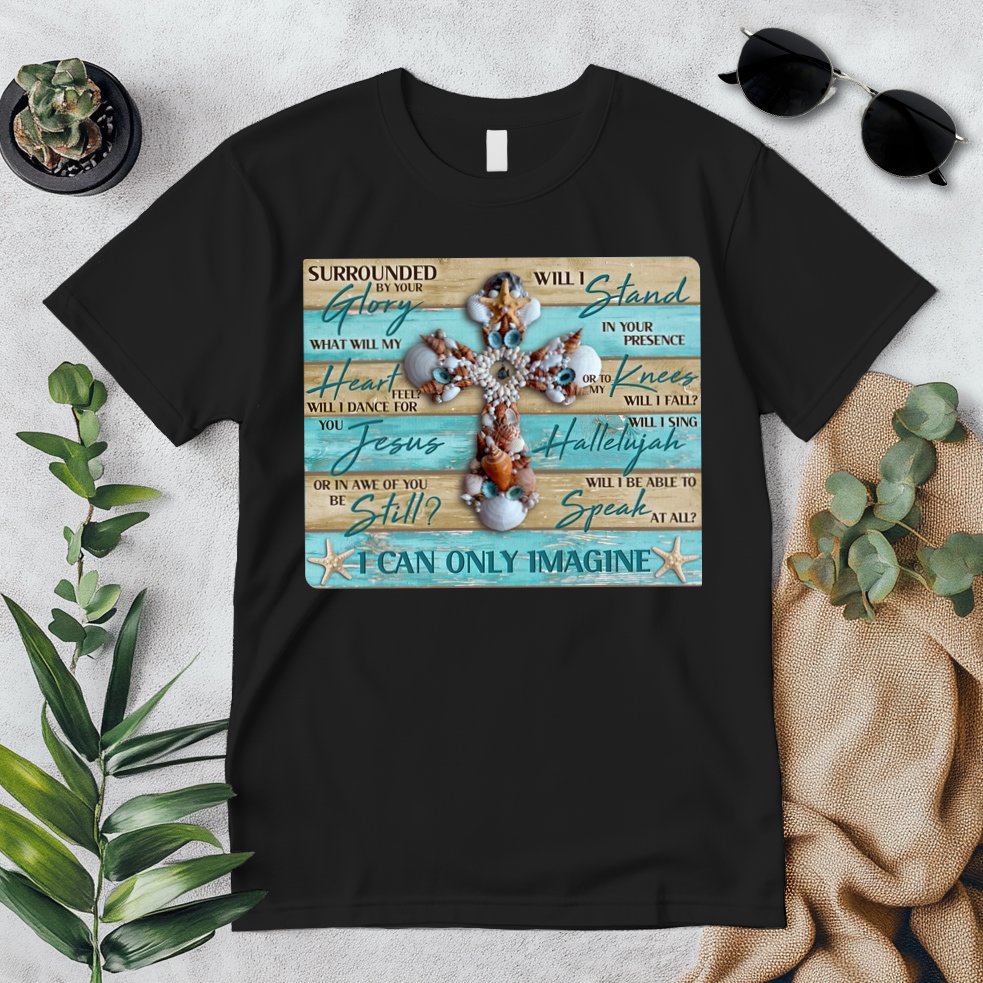 I Can Only Imagine Faith Sea Shell Cross Premium T-Shirt