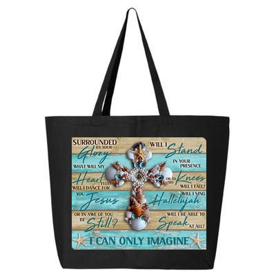 I Can Only Imagine Faith Sea Shell Cross 25L Jumbo Tote