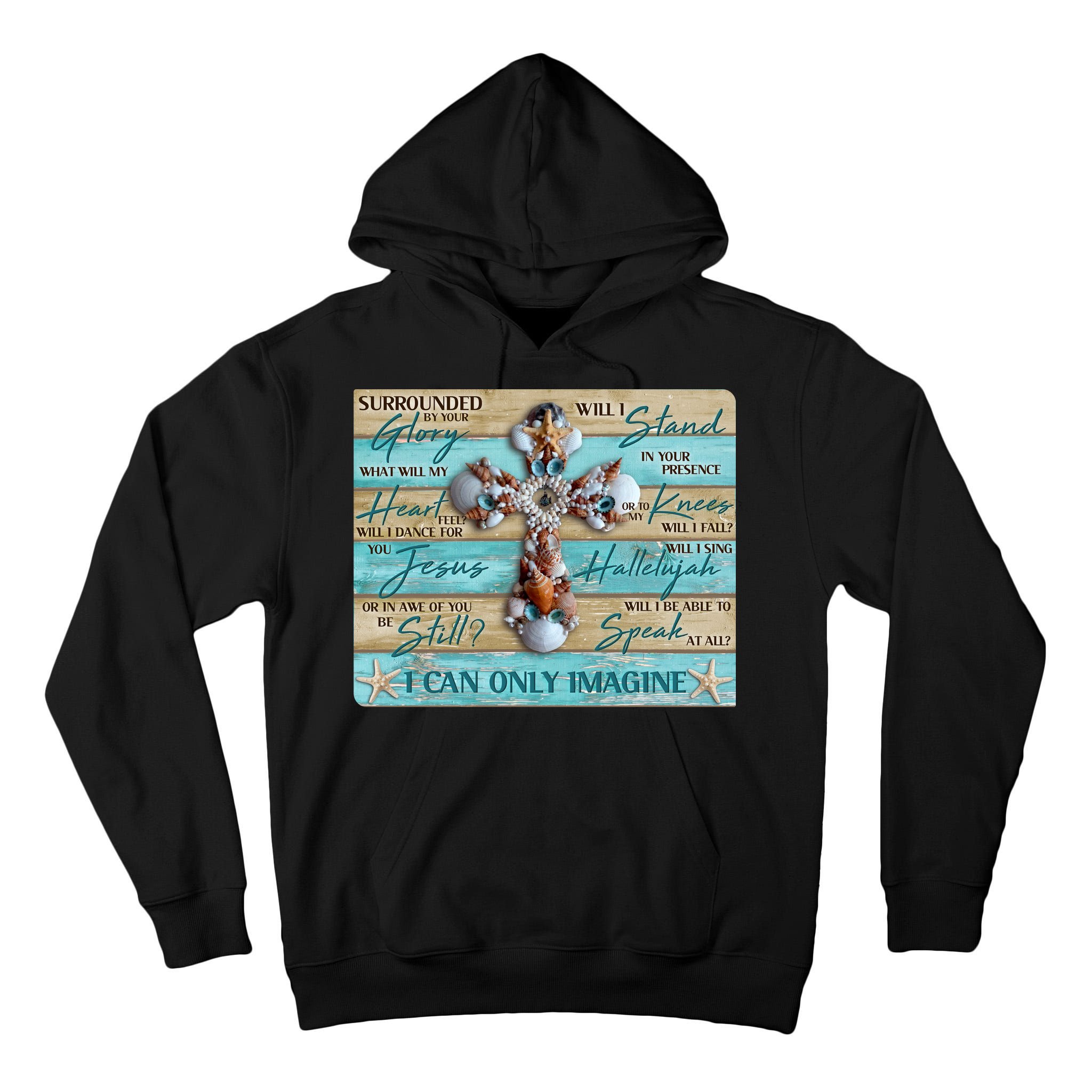 I Can Only Imagine Faith Sea Shell Cross Tall Hoodie