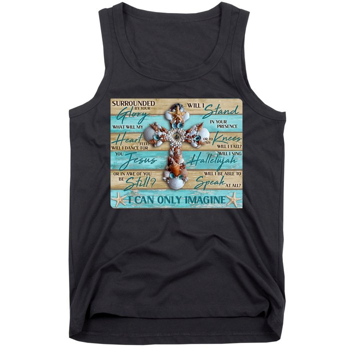 I Can Only Imagine Faith Sea Shell Cross Tank Top