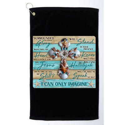 I Can Only Imagine Faith Sea Shell Cross Golf Towel