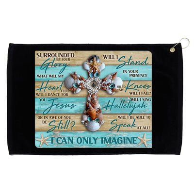 I Can Only Imagine Faith Sea Shell Cross Grommeted Golf Towel