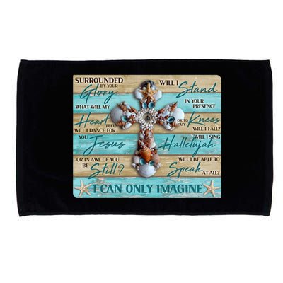 I Can Only Imagine Faith Sea Shell Cross Microfiber Hand Towel