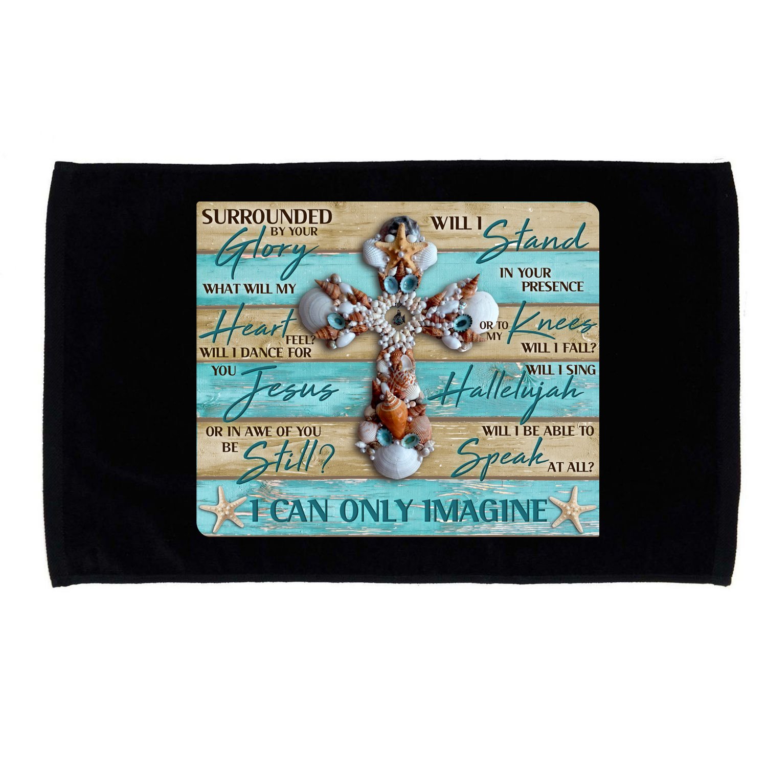 I Can Only Imagine Faith Sea Shell Cross Microfiber Hand Towel
