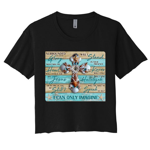 I Can Only Imagine Faith Sea Shell Cross Crop Top