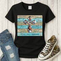 I Can Only Imagine Faith Sea Shell Cross Womens T-Shirt