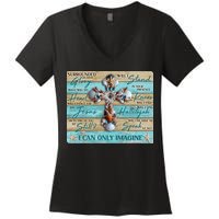I Can Only Imagine Faith Sea Shell Cross Women's V-Neck T-Shirt