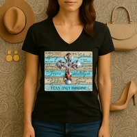 I Can Only Imagine Faith Sea Shell Cross Women's V-Neck T-Shirt
