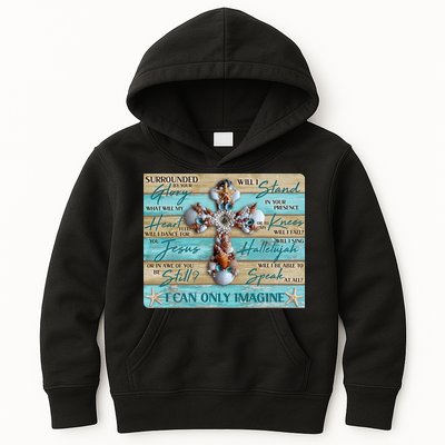 I Can Only Imagine Faith Sea Shell Cross Kids Hoodie