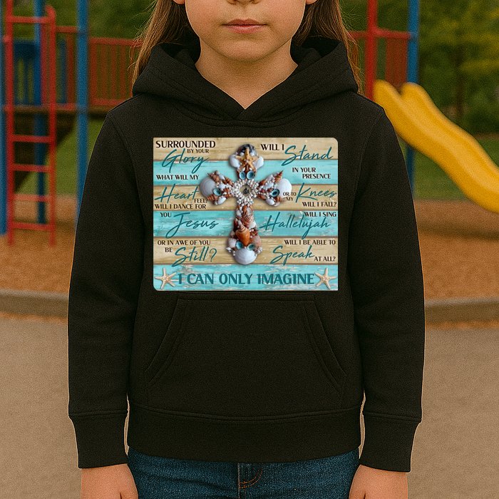 I Can Only Imagine Faith Sea Shell Cross Kids Hoodie