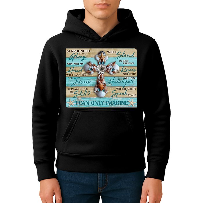 I Can Only Imagine Faith Sea Shell Cross Kids Hoodie