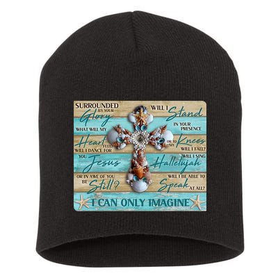 I Can Only Imagine Faith Sea Shell Cross Short Acrylic Beanie