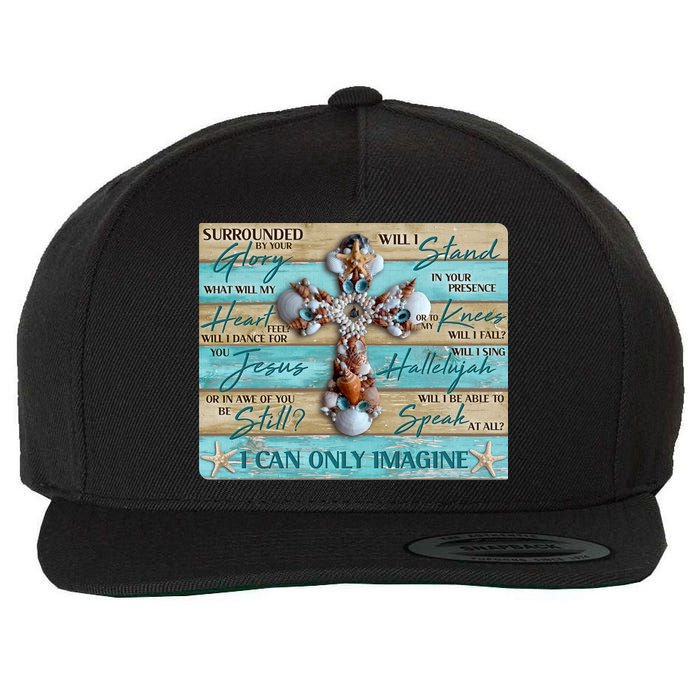 I Can Only Imagine Faith Sea Shell Cross Wool Snapback Cap