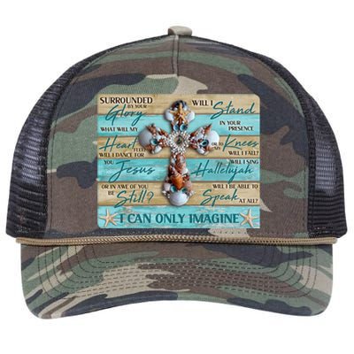 I Can Only Imagine Faith Sea Shell Cross Retro Rope Trucker Hat Cap