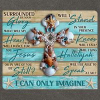 I Can Only Imagine Faith Sea Shell Cross Cotton Canvas Backpack