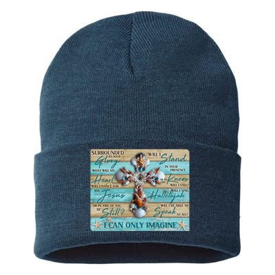 I Can Only Imagine Faith Sea Shell Cross Sustainable Knit Beanie