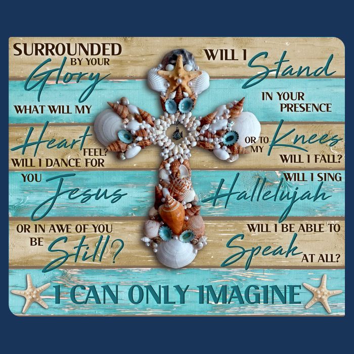 I Can Only Imagine Faith Sea Shell Cross Infant Baby Jersey Bodysuit