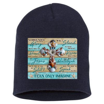 I Can Only Imagine Faith Sea Shell Cross Short Acrylic Beanie