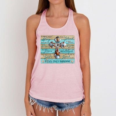 I Can Only Imagine Faith Sea Shell Cross Women's Knotted Racerback Tank