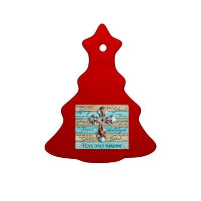 I Can Only Imagine Faith Sea Shell Cross Ceramic Tree Ornament