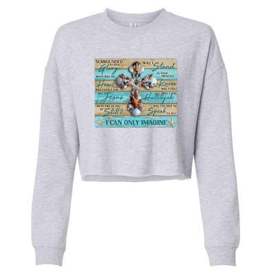 I Can Only Imagine Faith Sea Shell Cross Cropped Pullover Crew