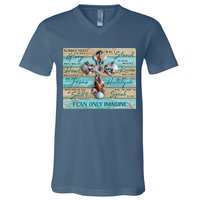 I Can Only Imagine Faith Sea Shell Cross V-Neck T-Shirt