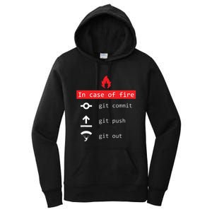 In Case Of Fire Git Commit Push Funny Programmer Women's Pullover Hoodie