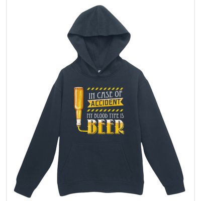 In Case Of Accident My Blood Type Is Beer Funny Drinking Urban Pullover Hoodie