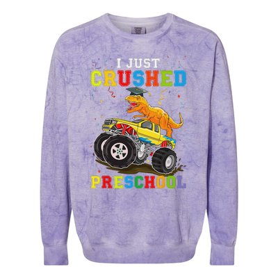 I Crushed Preschool Kindergarten Monster truck Graduation Colorblast Crewneck Sweatshirt