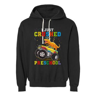 I Crushed Preschool Kindergarten Monster truck Graduation Garment-Dyed Fleece Hoodie