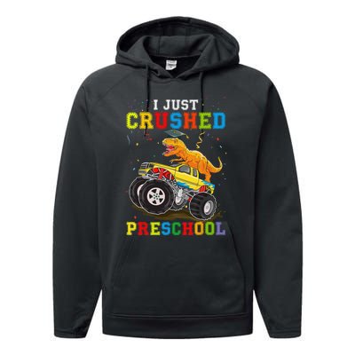 I Crushed Preschool Kindergarten Monster truck Graduation Performance Fleece Hoodie