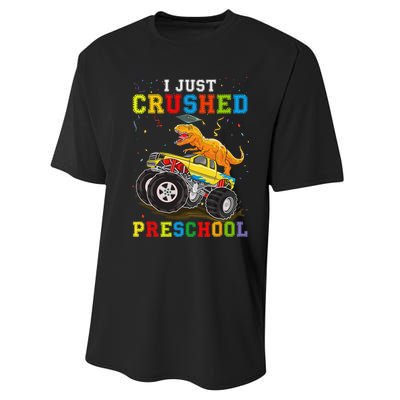 I Crushed Preschool Kindergarten Monster truck Graduation Performance Sprint T-Shirt