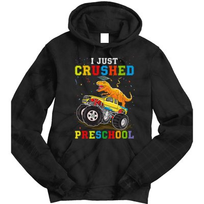 I Crushed Preschool Kindergarten Monster truck Graduation Tie Dye Hoodie