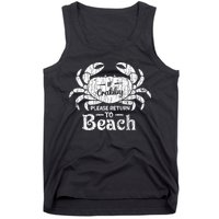If Crabby Please Return To Beach Funny Summer Break Tank Top