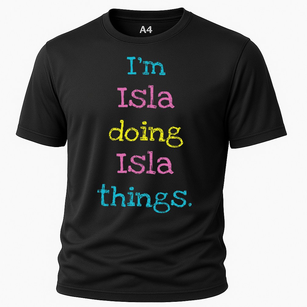 Isla Cute Personalized Text 's Gift Top For Cooling Performance Crew T-Shirt